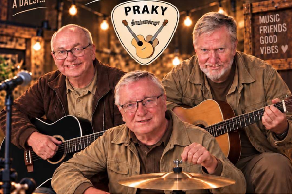 Pozvánka na vystoupení skupiny Praky 